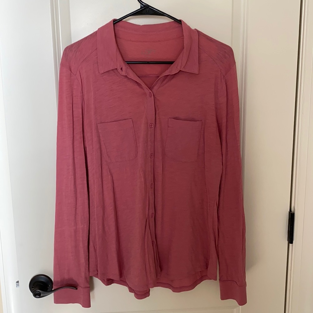 Loft soft & cozy button down shirt